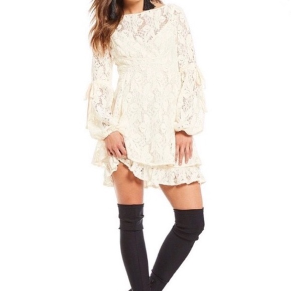 Free People Dresses & Skirts - ✨HP✨🆕 Free People Cream Ruby Crochet Lace Dress